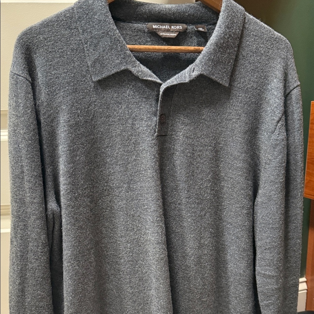 Michael Kors Men's Gray polo sweater
